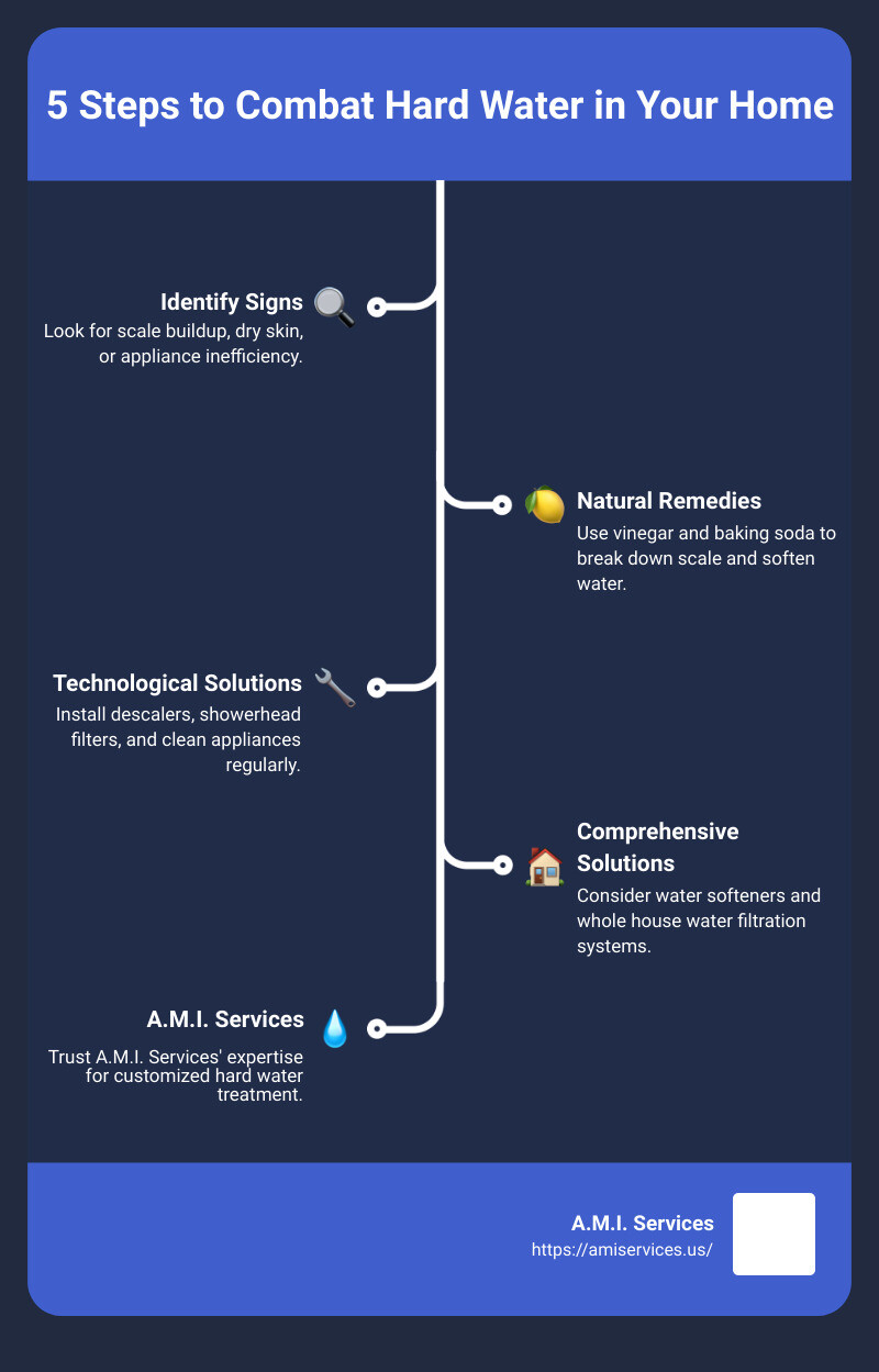 Hard Water Treatment Infographic - how to treat hard water infographic infographic-line-5-steps